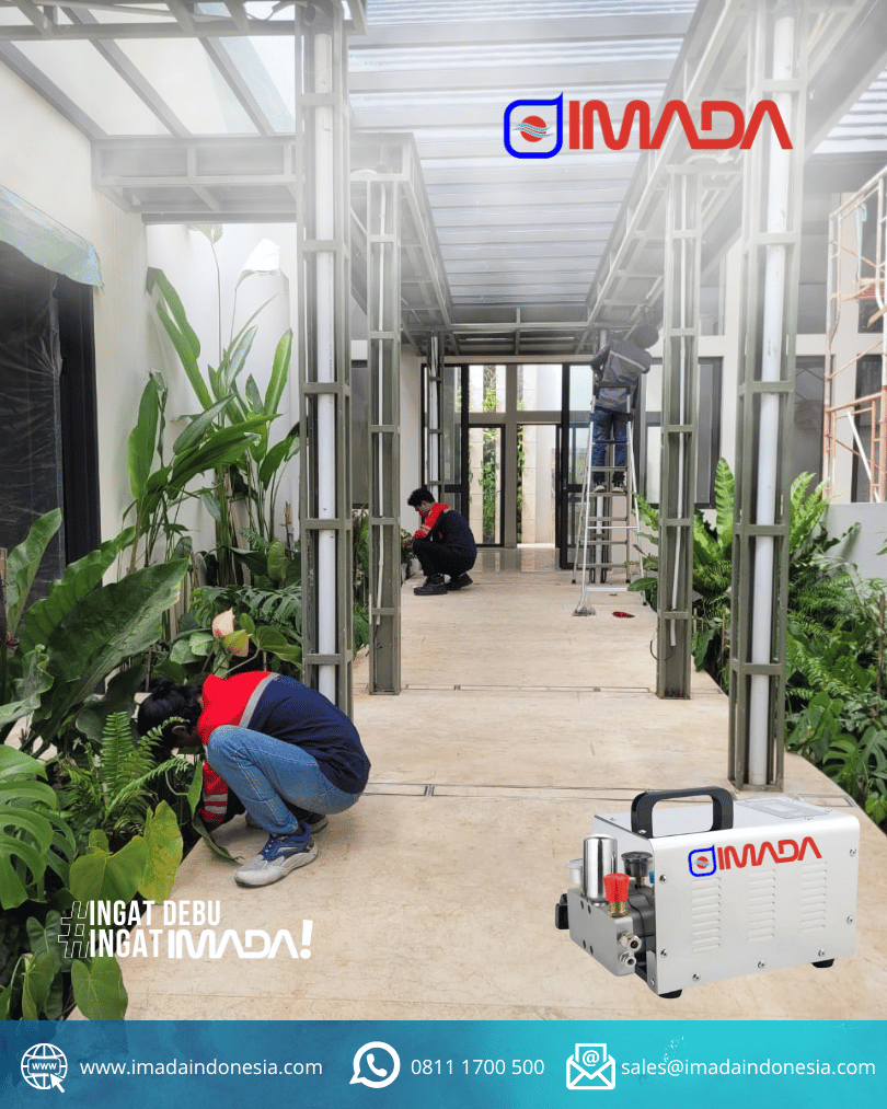Instalasi misting system di rumah Ancol