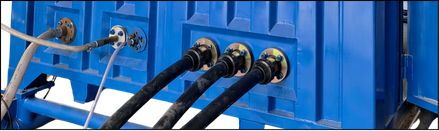 Flange connection untuk jalur input dan output DustBox